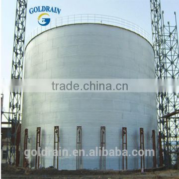 Assembly flat bottom steel silo for bulk material grain