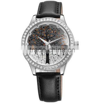 Skone 9195 Leather Strap Bling Tree Dial Watches photo-3