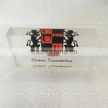 Star Shaped Clear High Polish Edge Acrylic Paperweight With Silk Print Logo