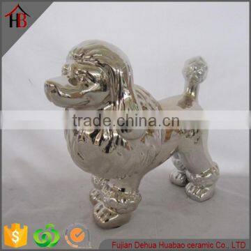 Lovely Bentley Dog Ceramic Electroplated Figurine