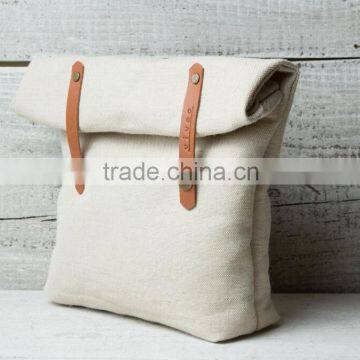 Personalized Waxed Canvas Lunch Bag With Leather Trim Quality Choice photo-4