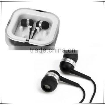 earphones in case with printed logo/earphone bulk/hot items 2015