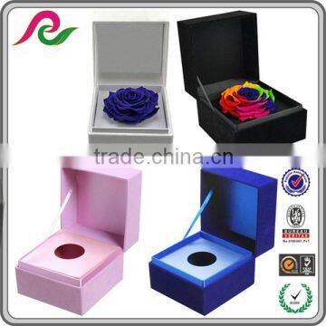 Custom cardboard gift paper box with ribbon for flower packing