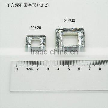 KC12 Suare 20*20 30*30mm Flat Back Sew on Acrylic Rhinestones for Fashion Decoration, Craft Making, Garment Bags Accessories photo-2