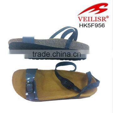 Factory 2015 new fashion lady sandal with cork outsole and PVC upper