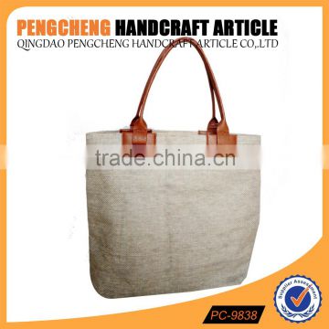 nature fashion beautiful paper straw and jute tote bag ladies handbag manufacturers in qingdao