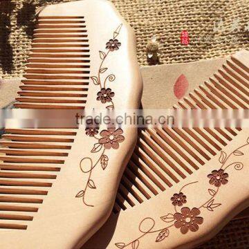 Natural Handle Combs Peach Material Nature Color Hair Wood Comb Hair Combs With Laser Logo photo-5