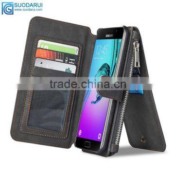 HOT!! 2 in 1 Separate phone leather wallet Flip Case and PC Cover For Samsung galaxy A7 2016 SM-A710 leather pouch