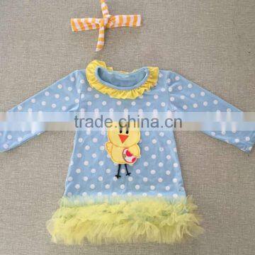 2016 newly made easter chick kids dress wholesale factory sale easter baby girls dresses