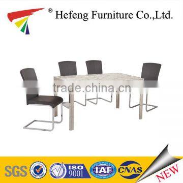 Marble top metal legs philippine dining table set