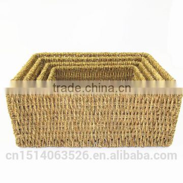 set of 4 sea grass baskets-cheap wicker/rattan baskets