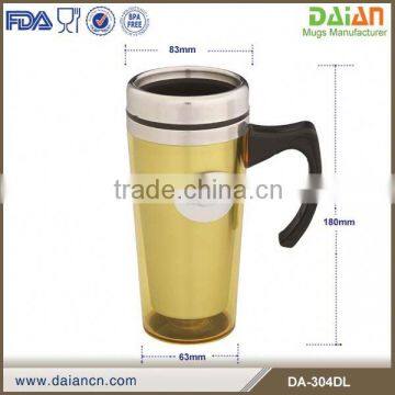 Designed Beautiful Double Wall Insulated Plasticl Coffee Mugs With Handle photo-2