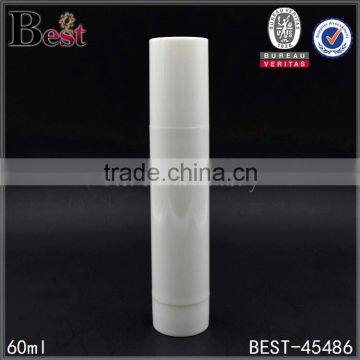 60ml white skin care lotion airless bottles, cosmetic packaging airless pump bottles