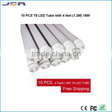 Hot sale 18w 4 feet 1.2m tube10 led tube