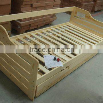 Modern quality solid pine wood box bed designs for sofa bed