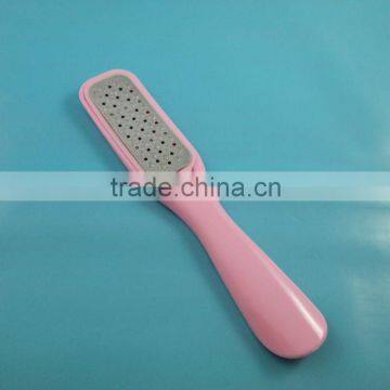 Pink color plastic handle professional stainless steel foot file