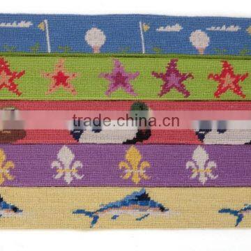 100% wool 20 Squares Needlepoint belt