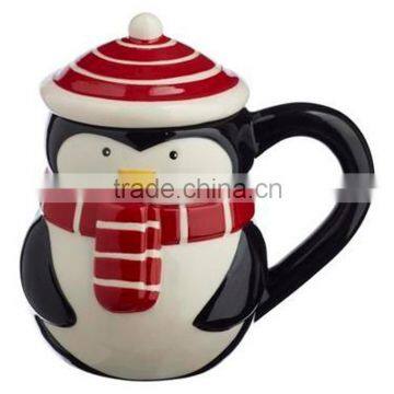 OEM dolomite penguin 3D mug with lid