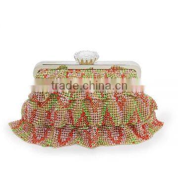 Rhinestone Ruffled Evening clutch bag