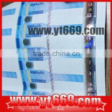 Color fibre paper hot stamping hologram security wine sticker