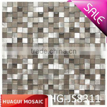 3D Silver And Pewter Aluminum Mosaic Tile -new decor materialHG-JS8311