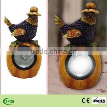 Polyresin pumpkin crafts bird solar light