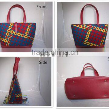 african wax block print fabric bag and shoes