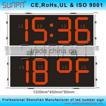 Thai Outdoor 7 Segment Led Digital Display Clock Sign 15" photo-3
