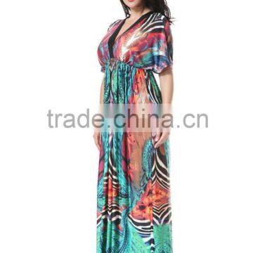 Hot Long Beach Skirt Fat Bat Sleeve L Ice Soft Silk Dress photo-5