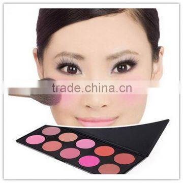 2016 New products No Logo 10 color cosmetic concealer palette empty blusher palette 10 color makeup mixing blush palette