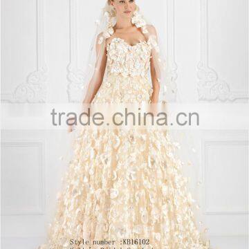 2016 Appliqued Excellent A-line Style Organza Fabric off Shoulder Sleeveless Evening Dress/ Prom Dress photo-2
