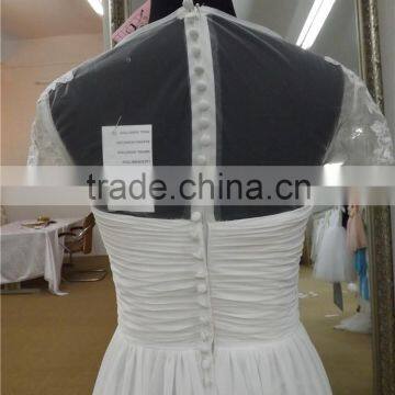 New Arrival See-through Scoop Neckline Chiffon Wedding Dress KB2015-106 Sexy High Neck Backless White Taffeta Lace Beaded Dress photo-5