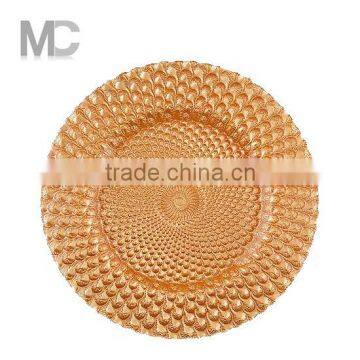 Wholesale Antique Eco-friendly Wedding Glass Charger Plates for Party