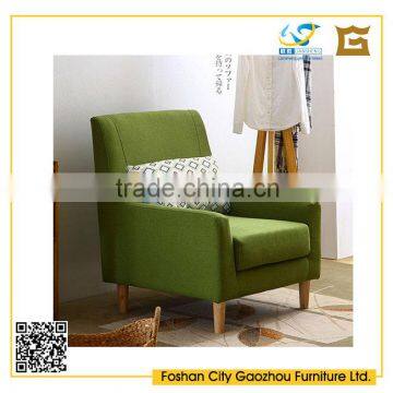 modern nordic style fabric upholstered armchair with wooden legs for living room furniture