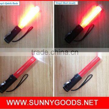 26cm red led traffic baton with magnet on bottom glow wand