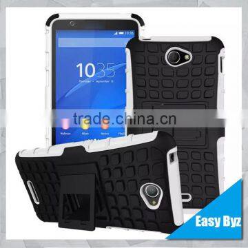 Factory directly tpu pc hybrid case for Sony Xperia E4 case with stand