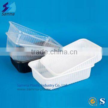 transparent plastic seafood tray