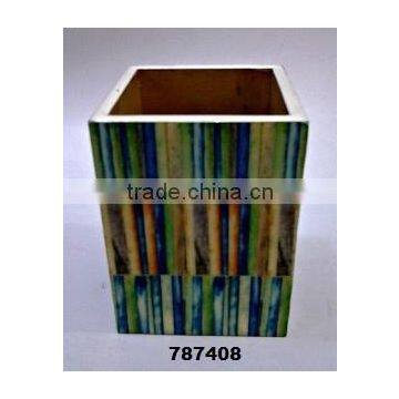 Wooden Pencil Holder Painted Strip Blocks