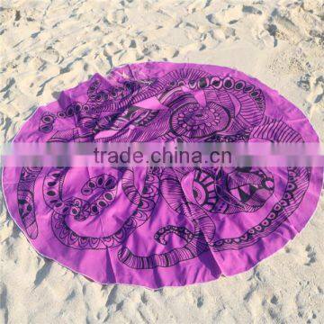 High Quality Lightweight Customize Color Round Beach Tablecloth Blanket