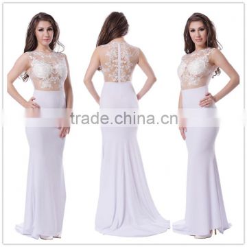 Latest 2015 design elegent women evening wear floor length fashion white long dresses