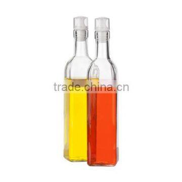 SINOGLASS 2 pcs air-tight non-drip glass Oil and Vinegar Set