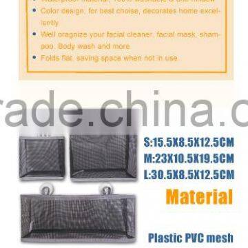 Hanging 3 Sets Bathroom Mesh Basket Bag With Suction Cups