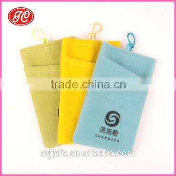 hot products silk screen printed microfiber mobile phone pouch