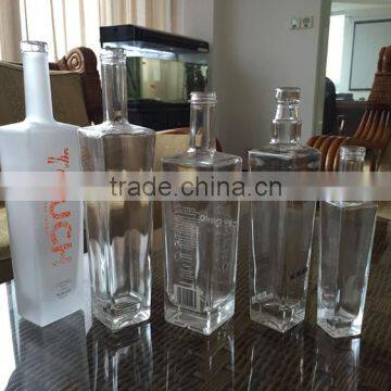 Wholesale 750ml Square Glass Liquor Bottles For Vodka