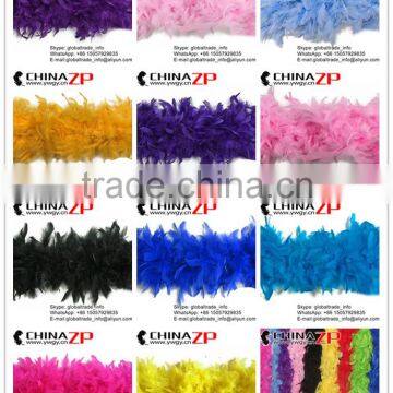 ZPDECOR Best Decorative 40 GramWeight in Stock Dyed Yellow Turkey Feathers Plumage Chandelle Boas photo-5