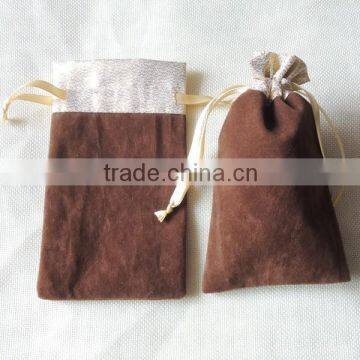 15*9cm Custom glitter drawstring velvet gift sachet