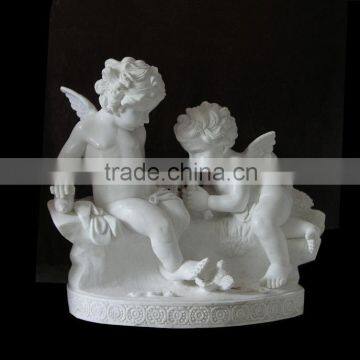 white marble cherub statue for garden