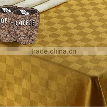 Polyester jacquard damask checker round and rectangle table linen table cover