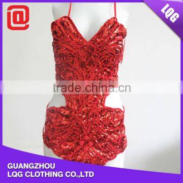 Wholesale cheap bling red beaded belly dance performance wear