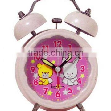 3" Pink Gift Twin Bell Alarm Clock